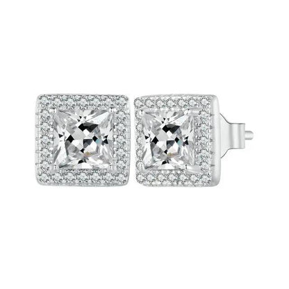 Dazzling CZ Halo Stud Earrings - Elevate and Beyond