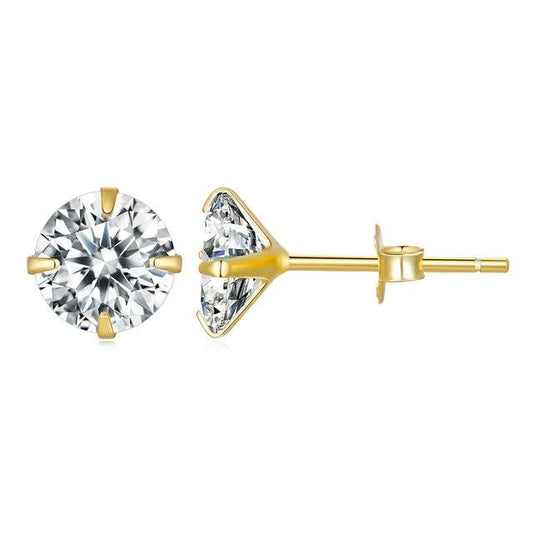 Brilliant Round CZ Stud Earrings - Elevate and Beyond