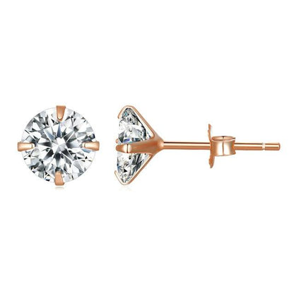 Brilliant Round CZ Stud Earrings - Elevate and Beyond