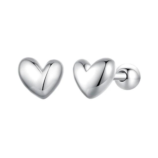 Heart Screw-Back Stud Earrings - Elevate and Beyond