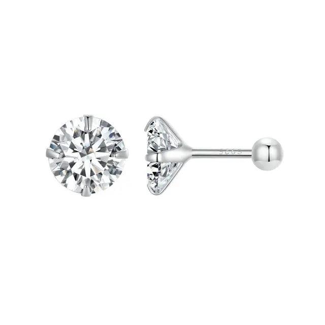 Classic CZ Screw-Back Stud Earrings - Elevate and Beyond