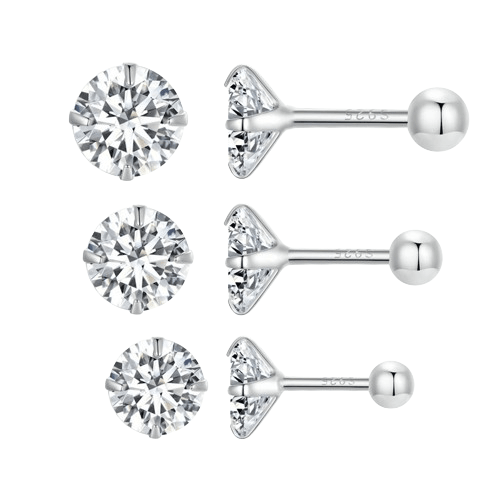 Classic CZ Screw-Back Stud Earrings - Elevate and Beyond