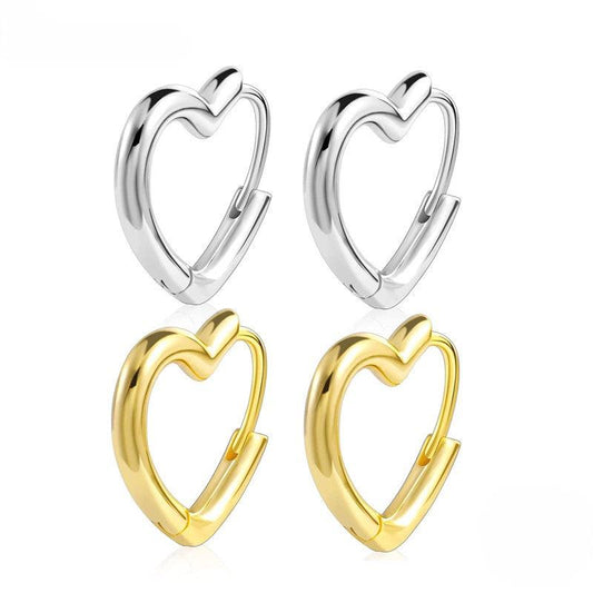 Heart-Shaped 925 Sterling Silver Earrings - Elevate and Beyond