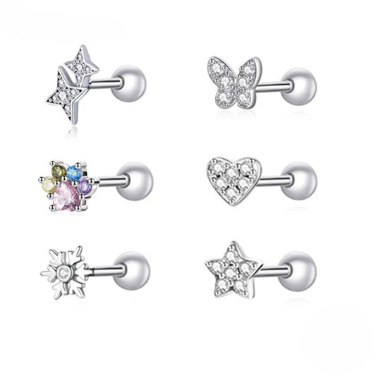 Sterling Silver CZ Stud Earrings Collection - Elevate and Beyond