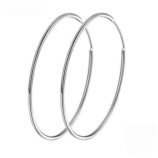 Large 925 Sterling Silver Hoop Earrings - Elevate and Beyond