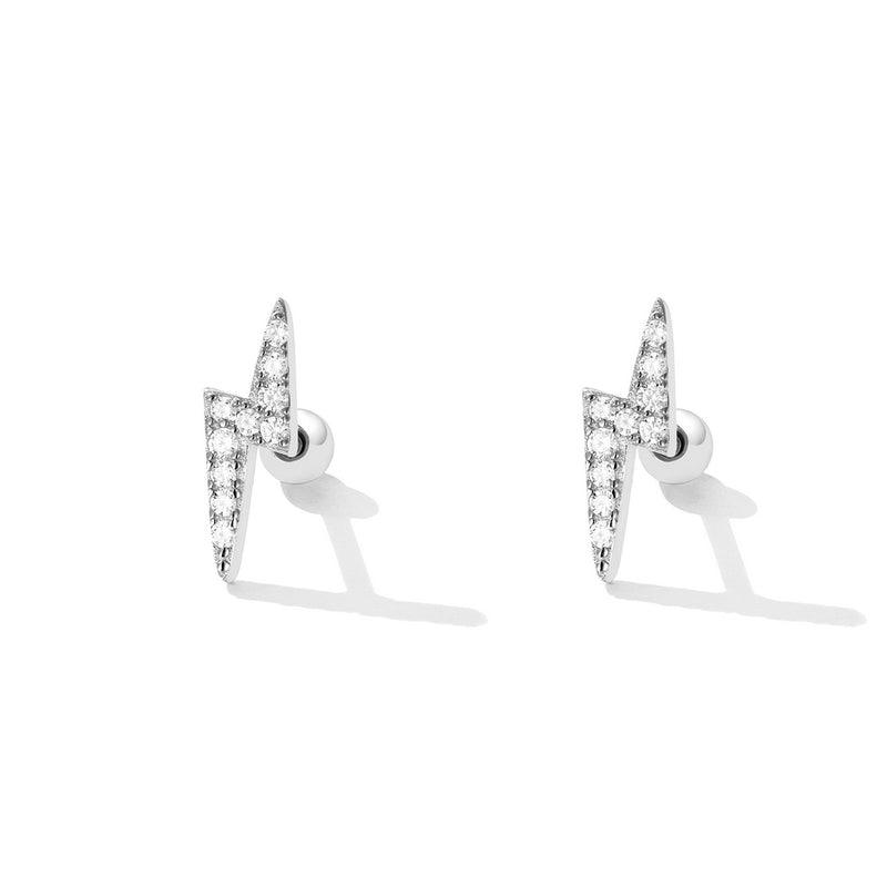 Striking 925 Sterling Silver Lightning Bolt Earrings - Elevate and Beyond