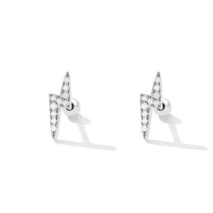 Striking 925 Sterling Silver Lightning Bolt Earrings - Elevate and Beyond