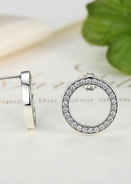 Elegant 925 Sterling Silver Circle Stud Earrings - Elevate and Beyond