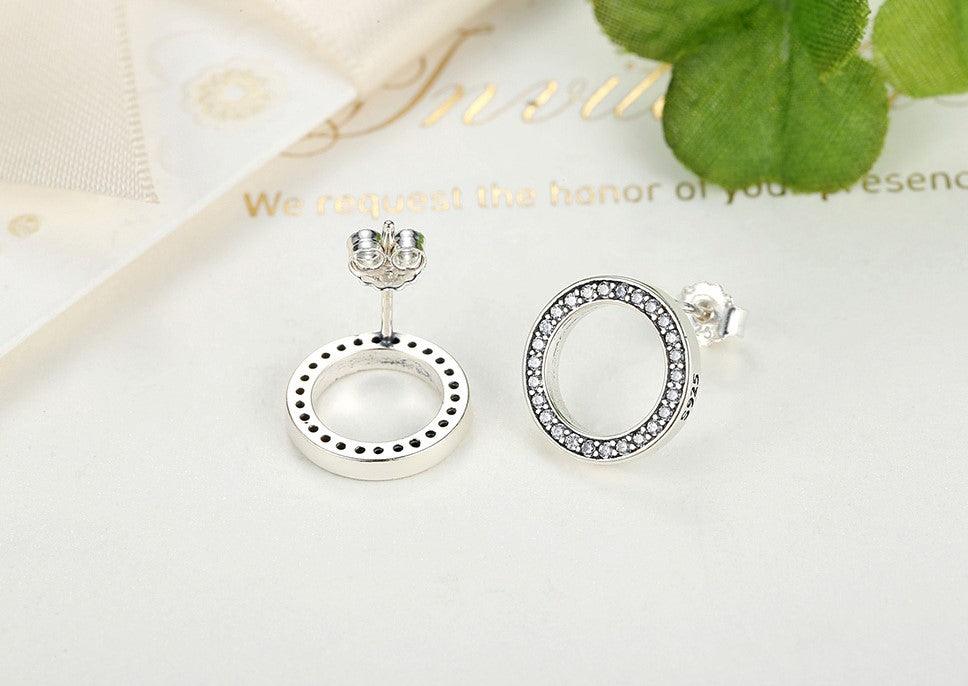 Elegant 925 Sterling Silver Circle Stud Earrings - Elevate and Beyond