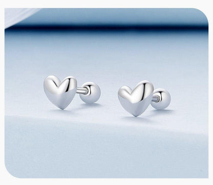 Heart Screw-Back Stud Earrings - Elevate and Beyond