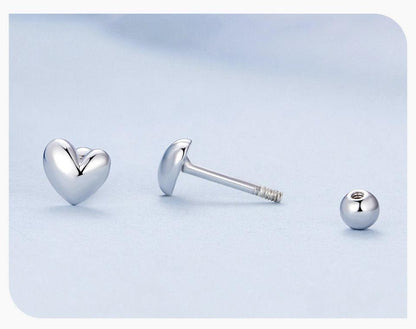 Heart Screw-Back Stud Earrings - Elevate and Beyond