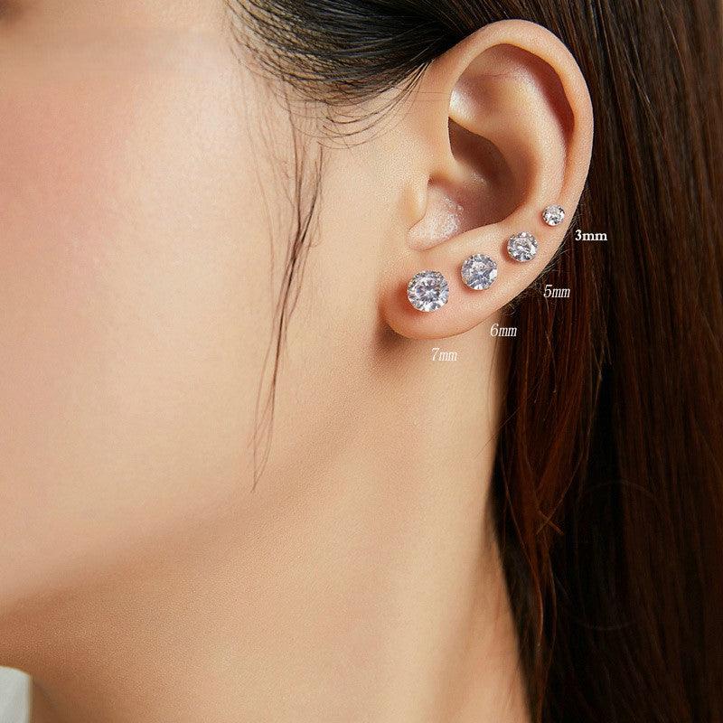 Classic CZ Screw-Back Stud Earrings - Elevate and Beyond