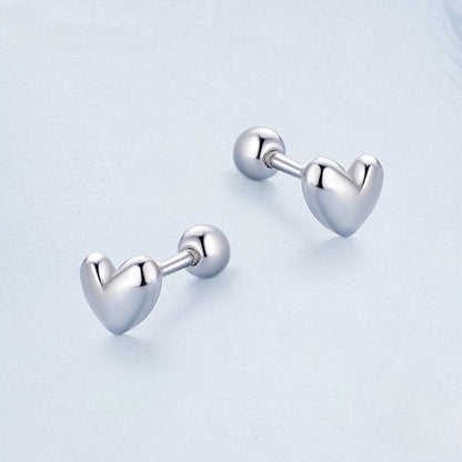 Heart Screw-Back Stud Earrings - Elevate and Beyond