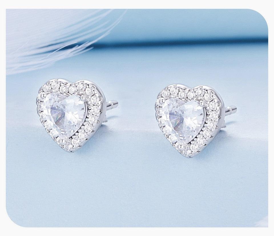 Dazzling CZ Halo Stud Earrings - Elevate and Beyond