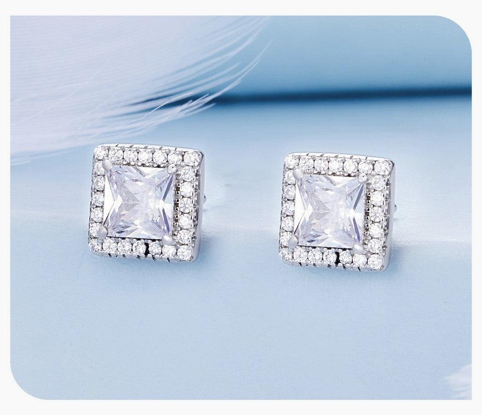 Dazzling CZ Halo Stud Earrings - Elevate and Beyond