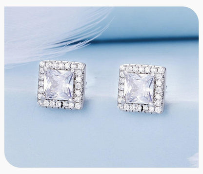 Dazzling CZ Halo Stud Earrings - Elevate and Beyond