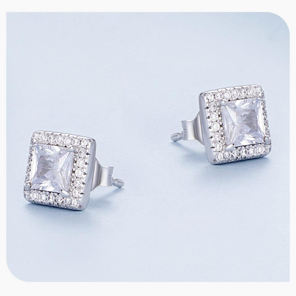 Dazzling CZ Halo Stud Earrings - Elevate and Beyond