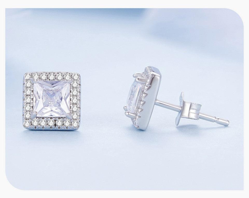 Dazzling CZ Halo Stud Earrings - Elevate and Beyond