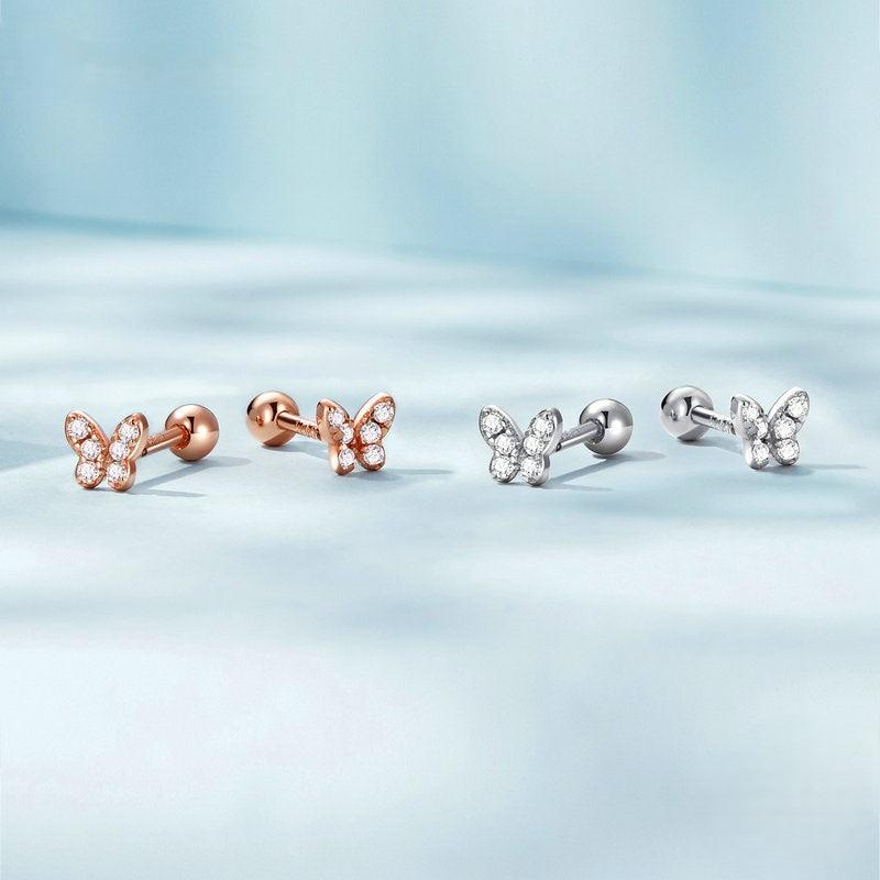 Sterling Silver CZ Stud Earrings Collection - Elevate and Beyond