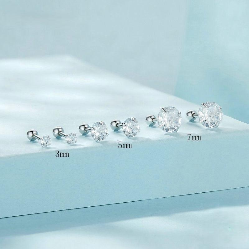 Classic CZ Screw-Back Stud Earrings - Elevate and Beyond