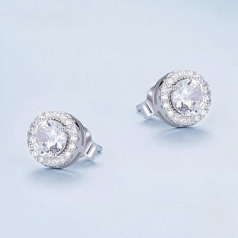 Dazzling CZ Halo Stud Earrings - Elevate and Beyond