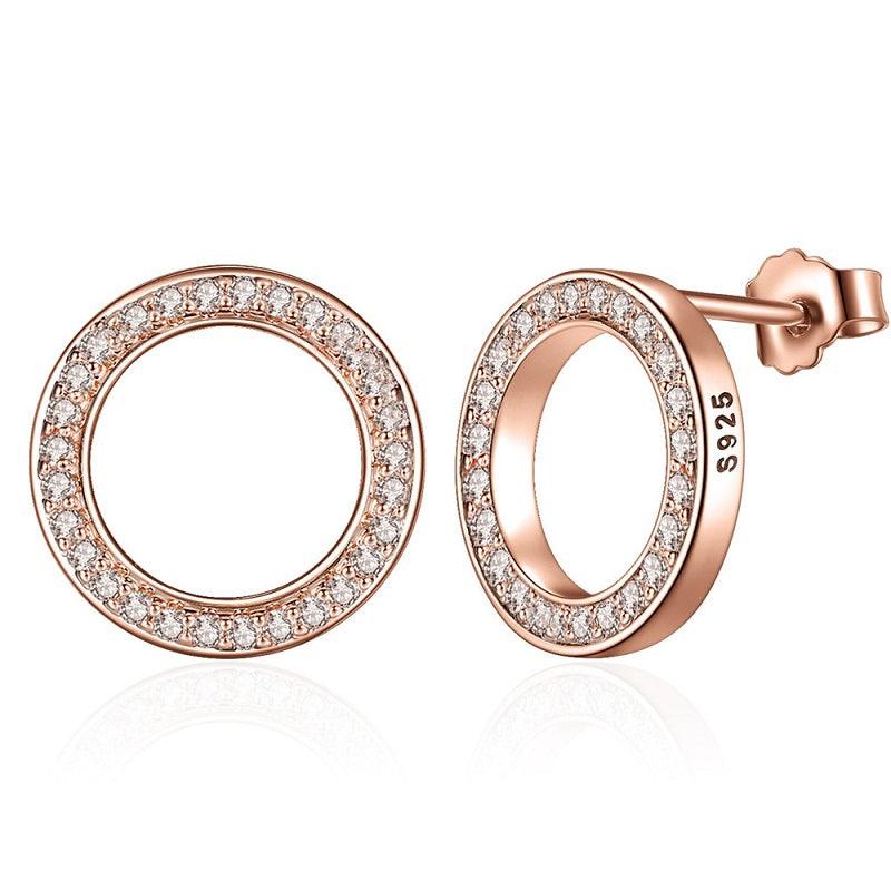 Elegant 925 Sterling Silver Circle Stud Earrings - Elevate and Beyond