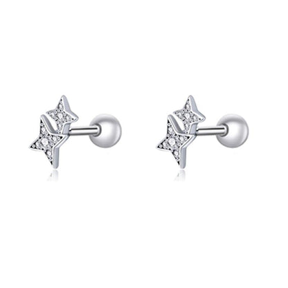 Sterling Silver CZ Stud Earrings Collection - Elevate and Beyond