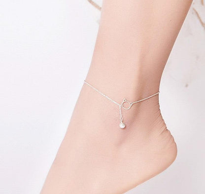 Delicate 925 Sterling Silver Cat Charm Anklet with Bell - Elevate and Beyond